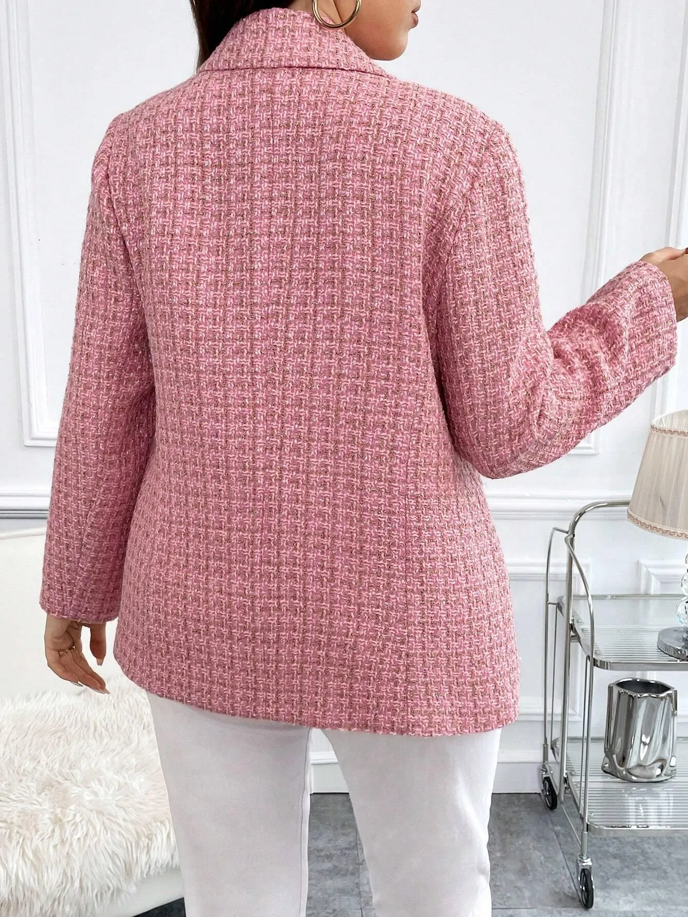 Blazer Alongado Xadrez Plus Size - Giorgia
