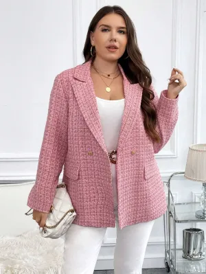 Blazer Alongado Xadrez Plus Size - Giorgia