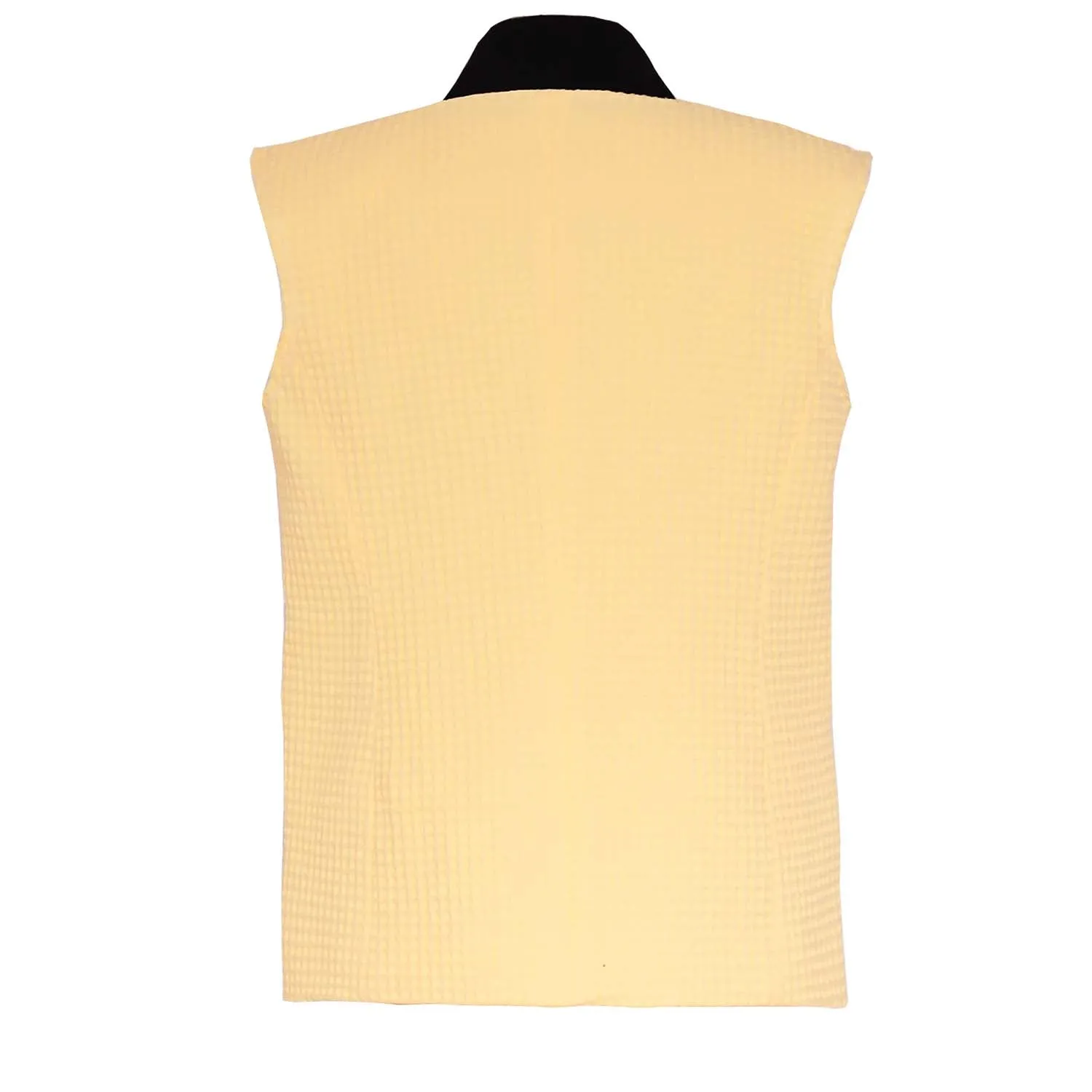 Gele katoenen mouwloze blazer