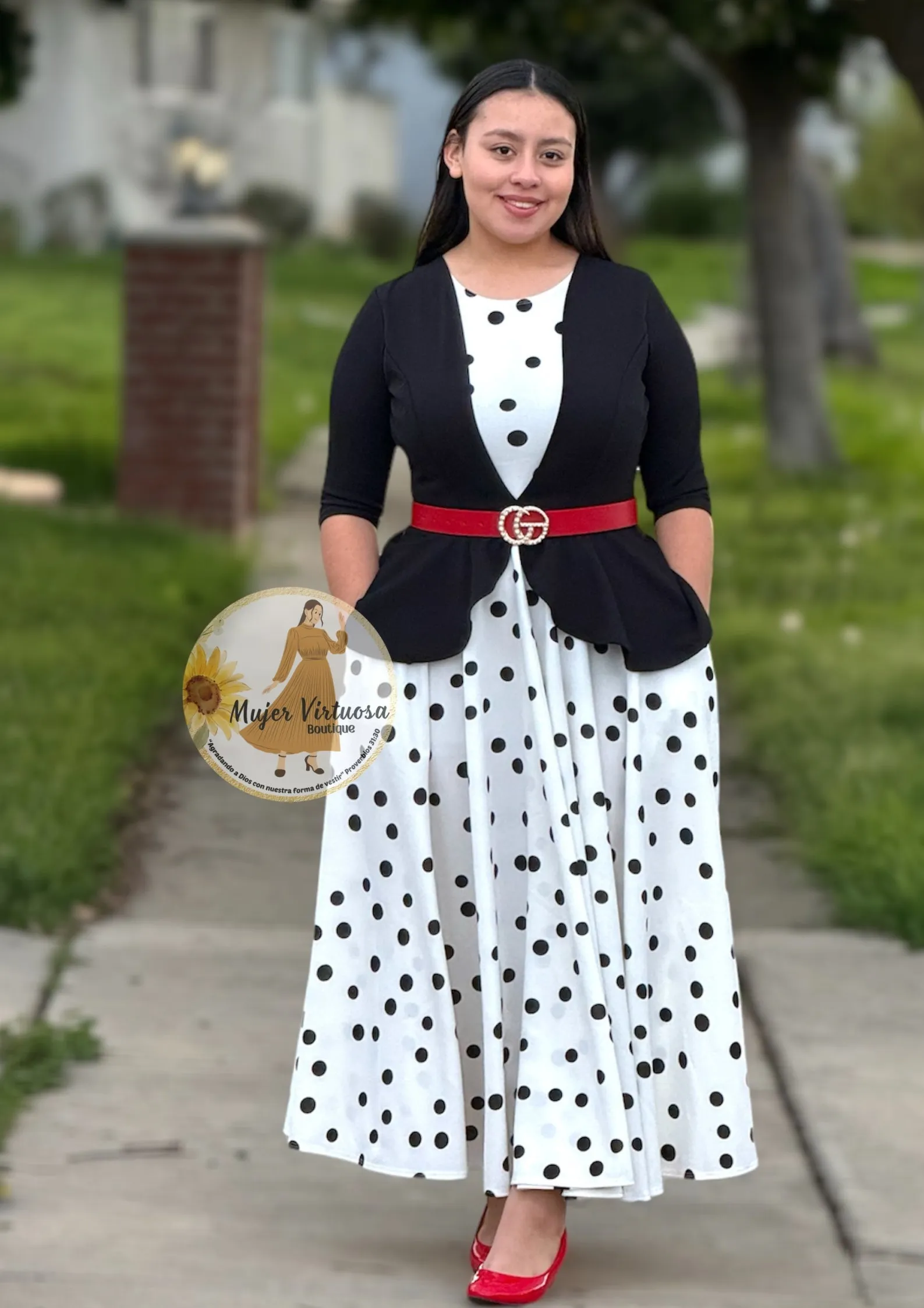 Helena Black & White Blazer Dress
