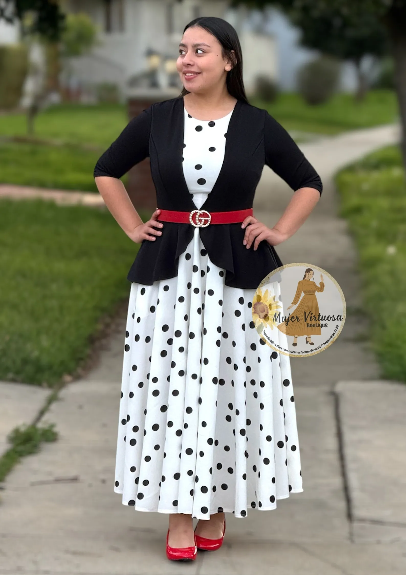 Helena Black & White Blazer Dress