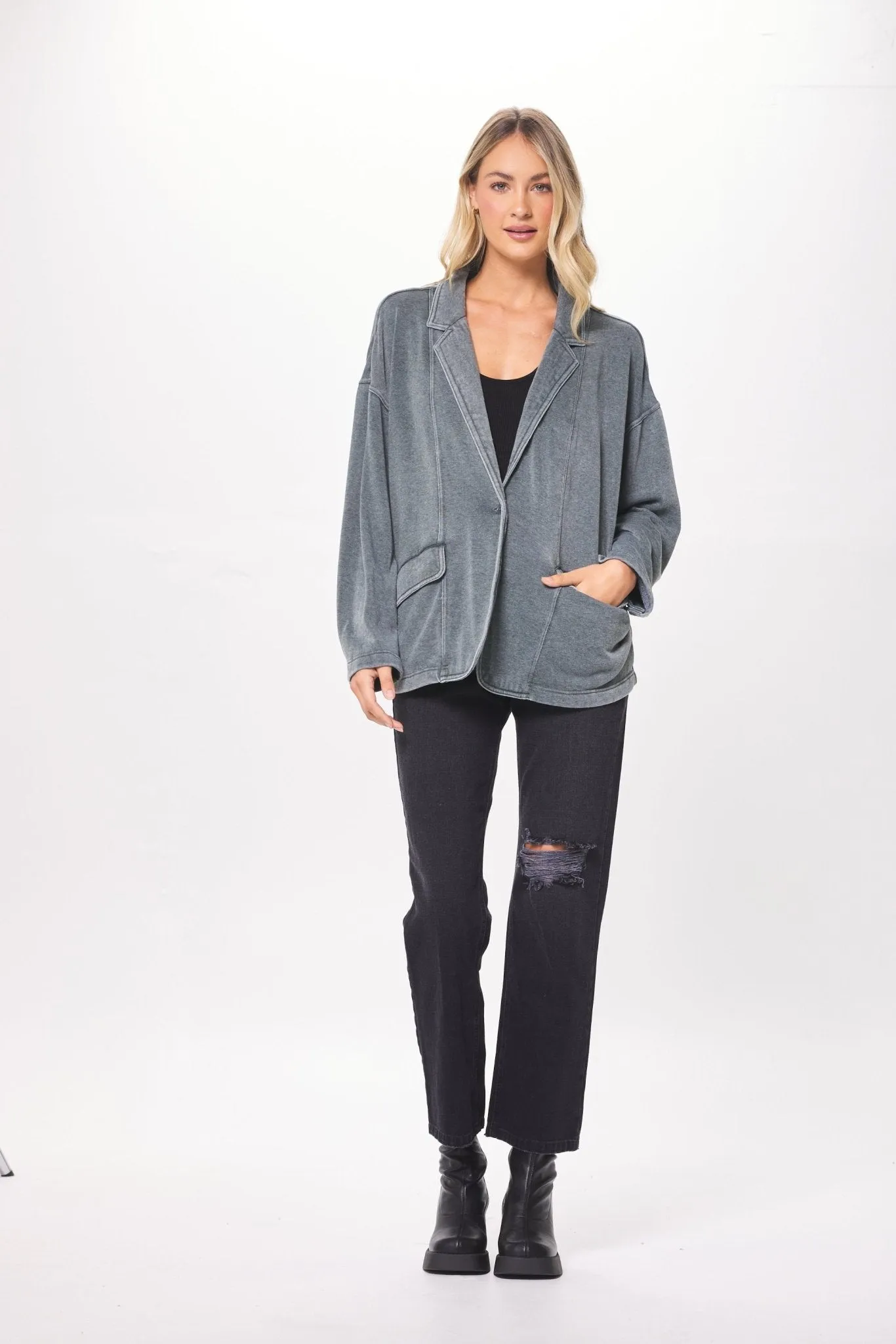 Hunter Green Cashmere Fleece Blazer