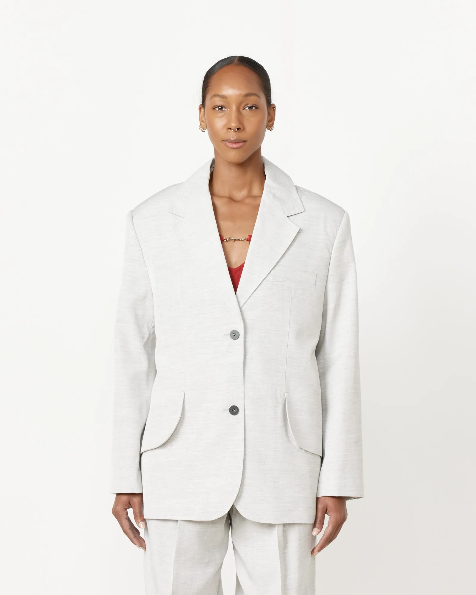 La Veste Titolo Blazer in Light Grey