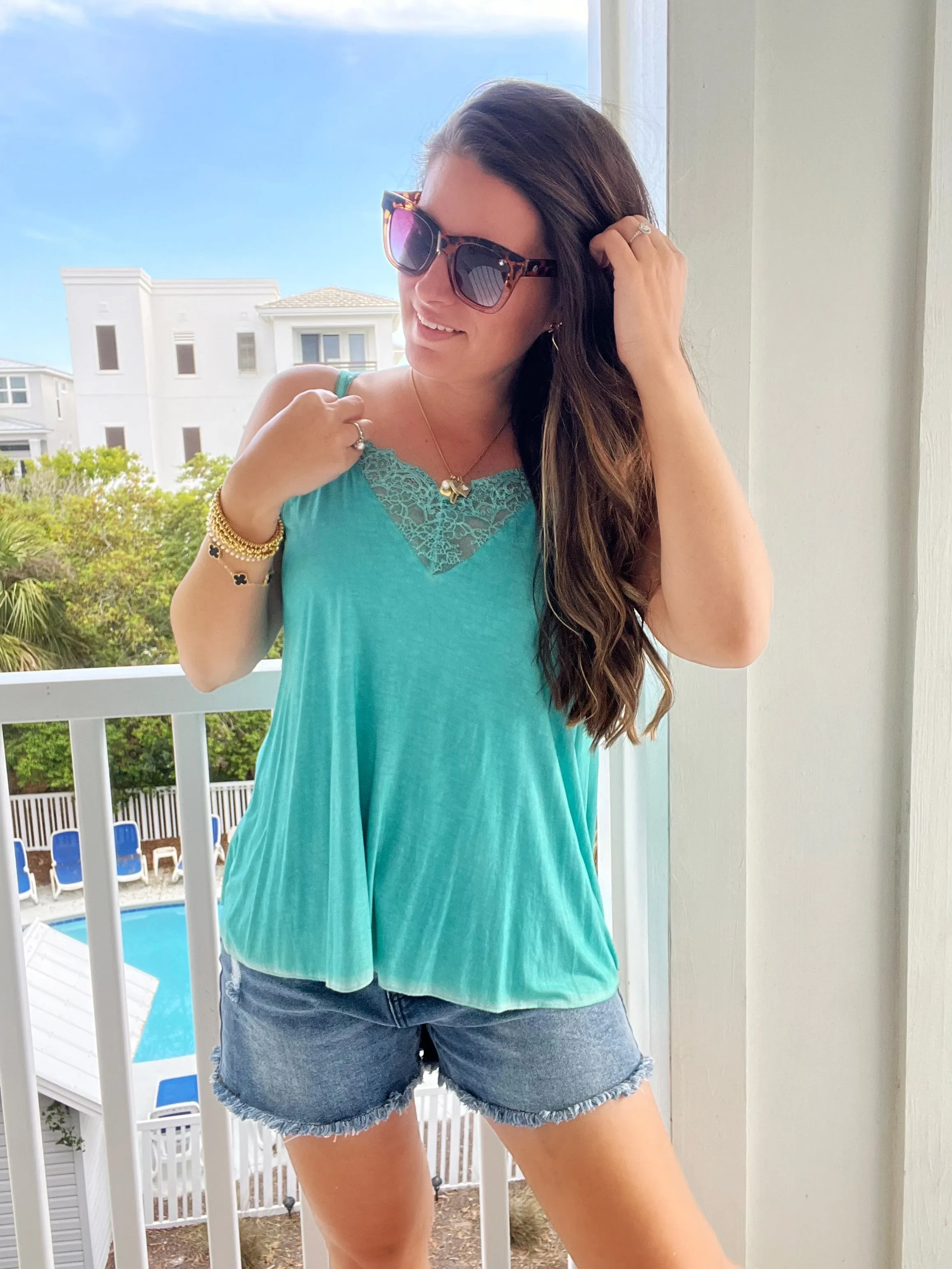 Market Live Preorder: Lace V-Front Camisole by POL (Ships in 2-3 Weeks)